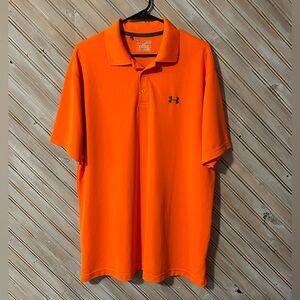Under Armour Men's Vibrant Orange Collared Polo Shirt High Visibility